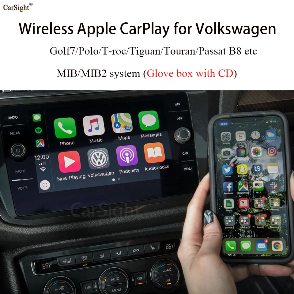 2020 Wireless Apple CarPlay Car Video Interface for Volkswagen Arteon Golf Polo Crafter Tiguan Touran Passat B8