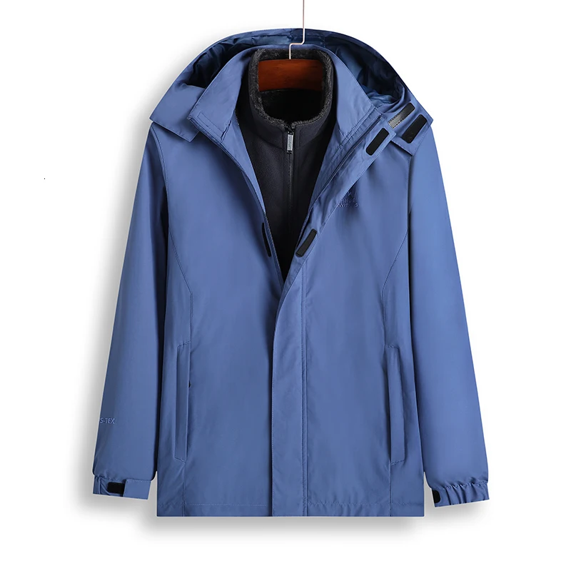 Plus size winter new men's Female jacket Hooded Thickened Keep warm jacket Windproof jacket coat 2 in 1 jacket 5XL 6XL 7XL 8XL