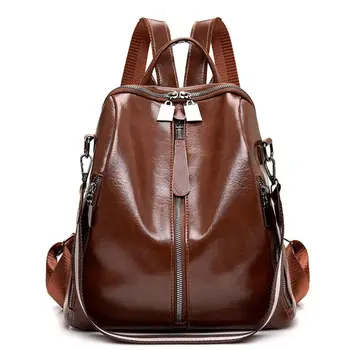 

2020 Women PU Leather Backpack Casual Anti-theft Rucksack Laptop Travel Shoulder Bag
