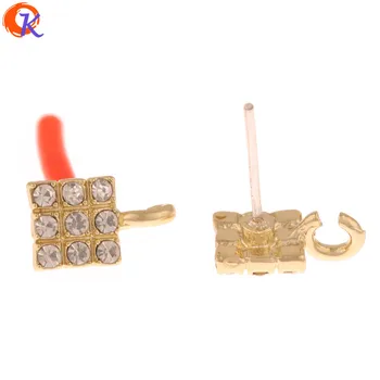 

Cordial Design 100Pcs 7*11MM Jewelry Accessories/Hand Made/Square Shape/DIY Making/Earring Findings/Rhinestone Earrings Stud