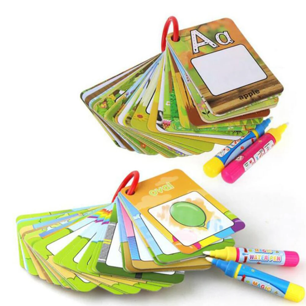 1 шт. Волшебные водные карты для рисования 3D количество геометрические узоры игрушки для рисования Ранние развивающие игрушки красочные карты граффити подарки для детей