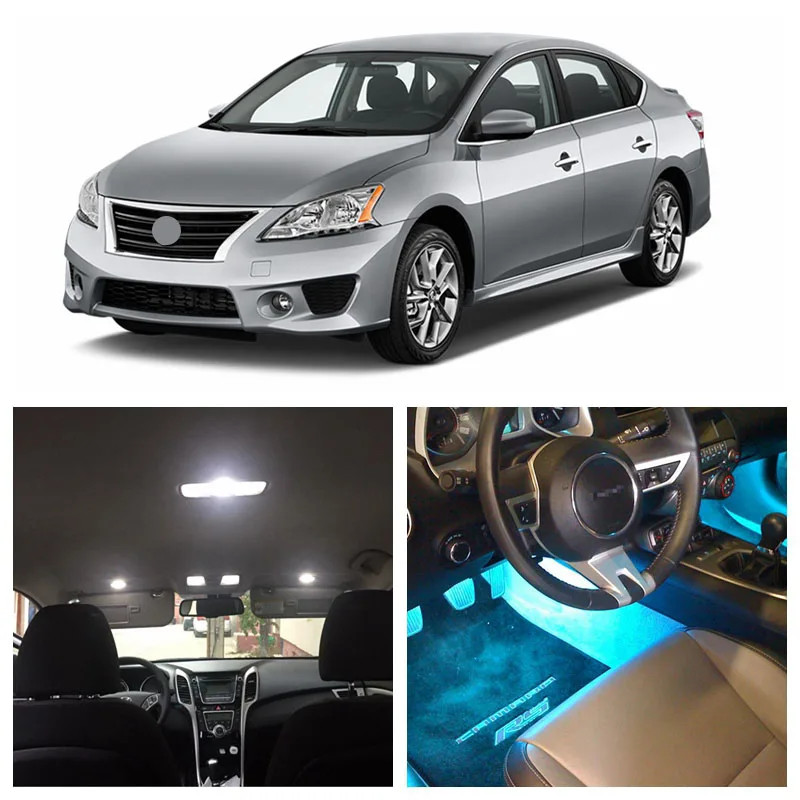 8 шт. белый лед синий светодиодный светильник лампы для 2007 2014 Nissan Sentra внутренняя