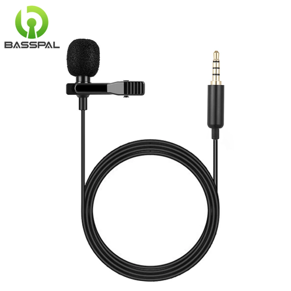 Портативный мини микрофон Basspal 1 5 м 3 мм для компьютера телефона
