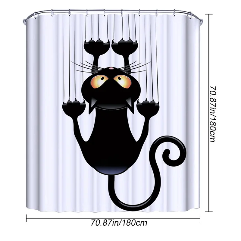 Кошка Ванна занавеска для душа ванная занавеска ткань шторы в ванную комнату лето водонепроницаемый кошачий душ занавеска s