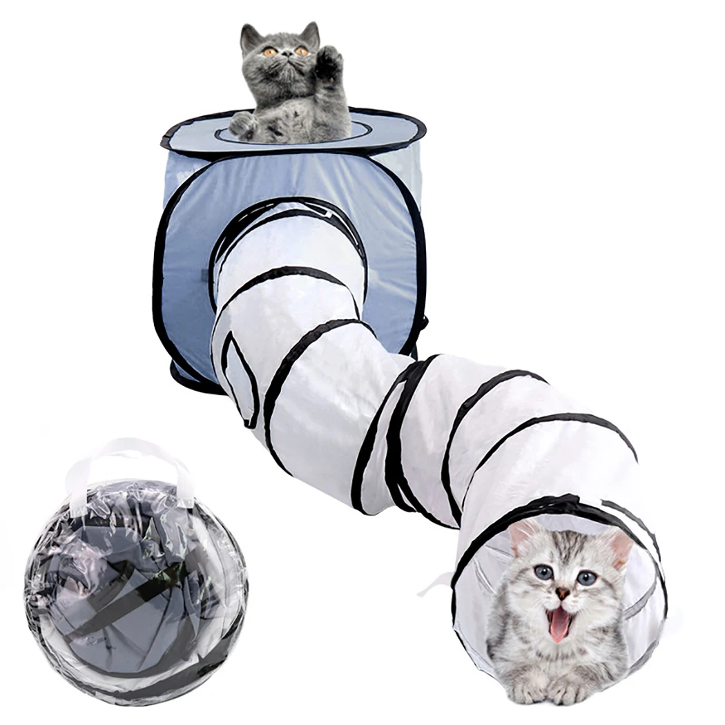 Туннель для кошек кошачьи игровые трубки с мячом складной кринкл котенок собака игрушки Щенок кролик играть Кошка Туннель трубы кошка игрушка