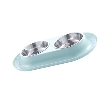 

Food Water Feeder Portable Cat Stainless Steel Universal Supplies Feeding Dishes Double Pet Bowl Anti Crawling Dog Outdoor