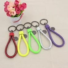 Стиль Топ класс металла ткачество кожа веревочный брелок кулон Южная Корея креативная женская сумка брелок для ключей настраиваемый