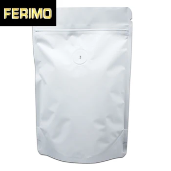 

15Pcs/Lot 23x24cm Matte White Pure Aluminum Foil Coffee Bean Bag Stand Up Pouch Zip Lock With Vent 2 lbs Capacity 2 Color