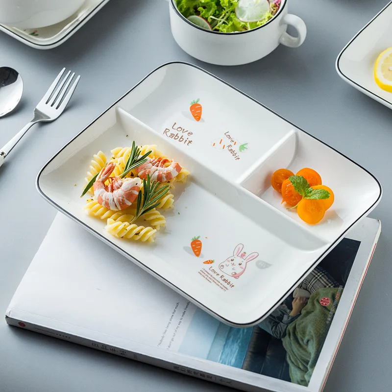 Простая белая разделенная пластина для перепелов 10 дюймов керамический