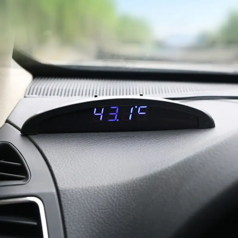 

Digital Car Thermometer Temperature Gauge Voltage Meter with LED Clock Time Display for Car Vehicle Trunk