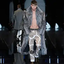 Осенняя кожаная куртка из искусственного меха норки, Мужская зимняя утолщенная теплая длинная меховая кожаная куртка, мужские свободные куртки, модные B206