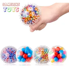 

Squeeze Ball Toy DNA Colorful Beads Relieve Stress Relief Hand Ball Hand ExerciseTool for Kids Adults Pinch Sensory Funny Gift