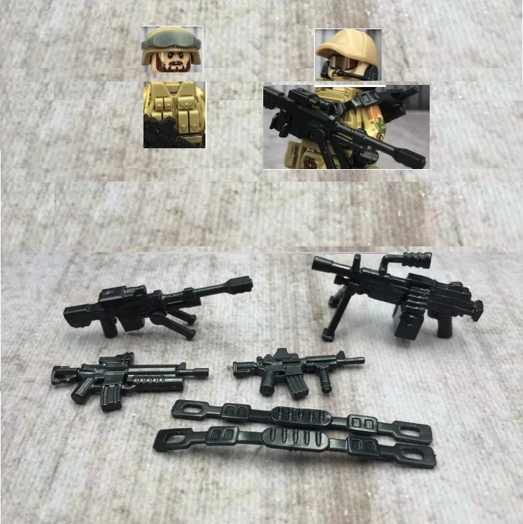 Конструктор спецназа США 2 шт. Снайпер современный город военный солдат фигуры