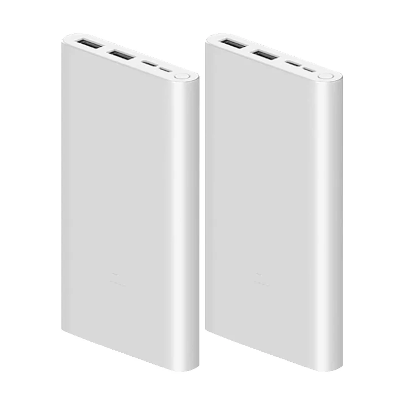 PB 3 Silver 2pcs Новинка, Xiaomi Mi внешний аккумулятор 3, 10000 мА/ч, внешний аккумулятор, портативный аккумулятор, быстрая зарядка, 10000 мА/ч, внешний аккумулятор, поддерживает зарядку 18 Вт - Цвет: PB 3 Silver 2pcs