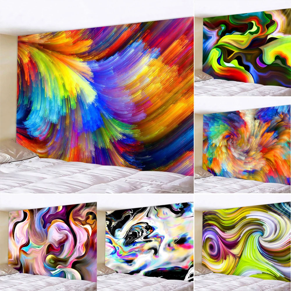 

Abstract Art Oil Painting Mandala Home Decor Tapestry Bohemian Decor Hippie Bedroom Sheet Yoga Mat Sofa Blanket