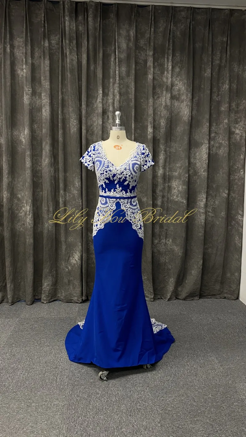 Petite Girl Mermaid Evening Dress V 