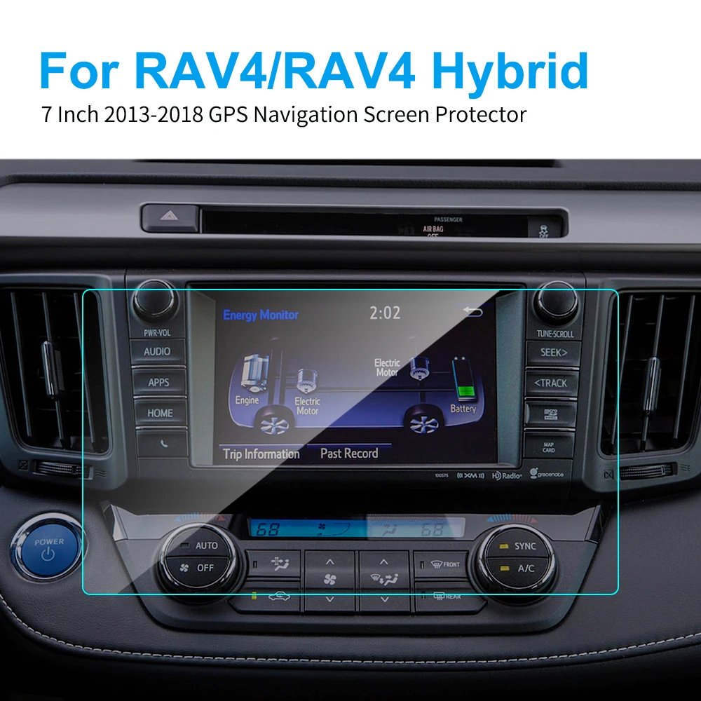 

7 Inch Car GPS Navigation Tempered Glass Screen Protector Steel Portective Film for Toyota RAV4 / RAV4 Hybrid LCD Touch Screen