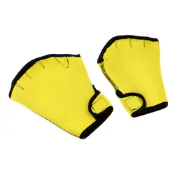 1 пара, перчатки для плавания, Водные Фитнес, тренировка с сопротивлением, без пальцев, перчатки с перепонками, желтые