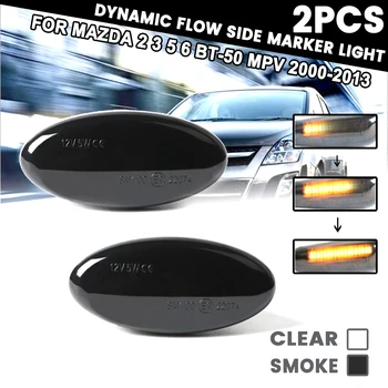 

1Pair for Mazda 2 3 5 6 BT-50 MPV 2000-2013 Dynamic Car Day Light Led Sider marker Lamp Flowing Sequential Turn Signal Light