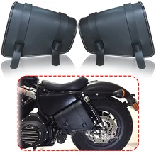 Правая сторона Черный мотоцикл PU кожаный седельный мешок для Honda Yamaha Harley Sportster XL 883 XL1200 Softail