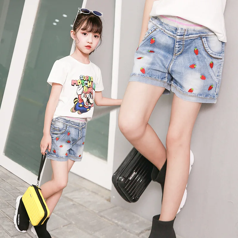 

CHILDREN'S Garment 2019 Korean-style New Style Summer Wear Girls Fur Trim Embroidery Shorts Baby Fashion Casual Shorts