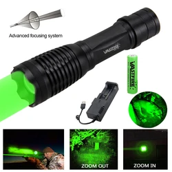 Tactical Zoomable LED Hunting Flashlight with Multi - Color Options (Green Type B)
