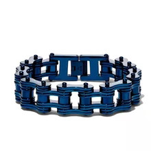 Браслет для мужчин панк браслеты мотоцикл и браслеты велосипед цепь мужской Рыцарь нержавеющая сталь ювелирные изделия 16 мм Ширина синий