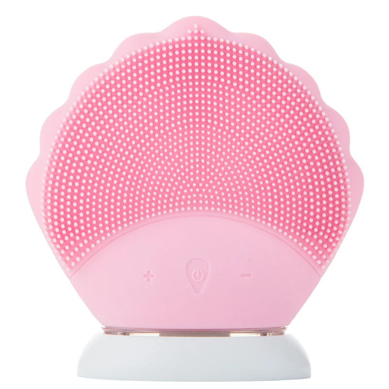 pink Щетка для очищения лица электрическая мягкая силиконовая щетка для очищения лица мини массажер для кожи лица инструмент для ухода беспроводной перезаряжаемый - Цвет: pink