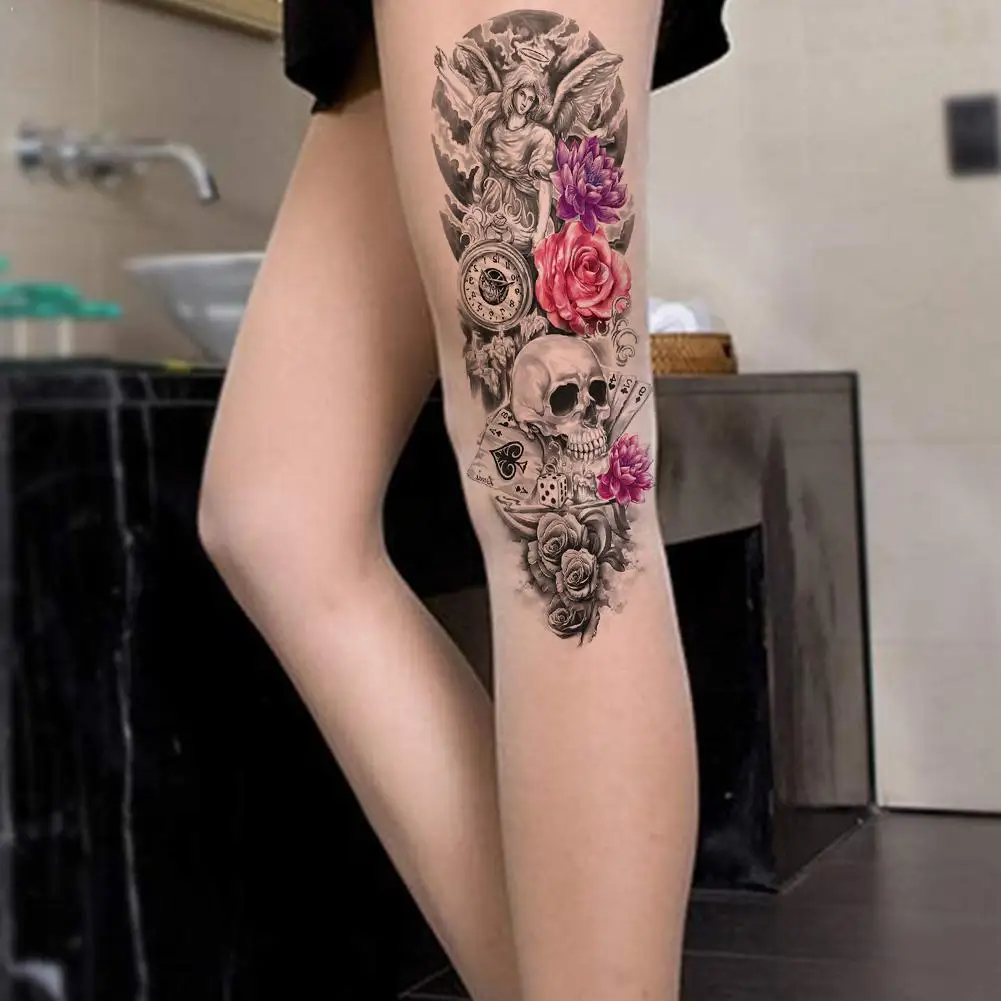 

Full Arm Tattoo Stickers Wholesale Disposable Waterproof Flower Tatto Tatoo Arm Sticker Art Arm Body Full Girl Custom Tatto K7G1