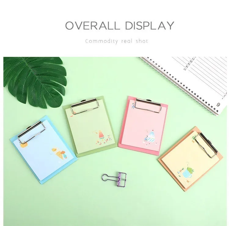 JIANWU Van Gogh Board Clip Sticky Note Clipboard Memo Pads Fruit Notebook Printed Kawaii note pad clip School Office Supplies