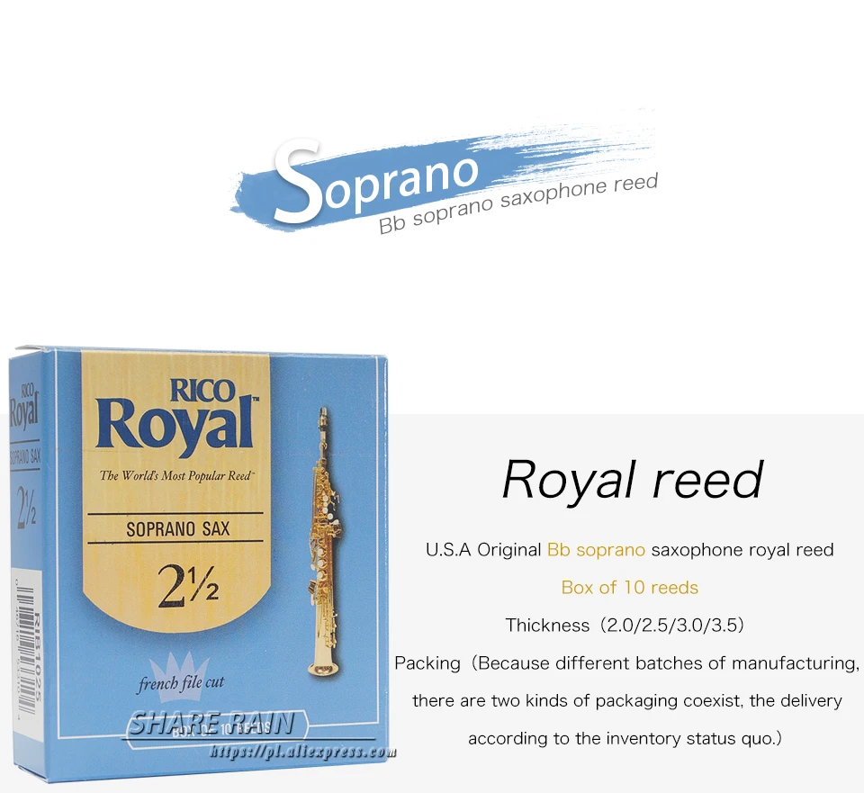 Strength 3 Box of 10 DAddario D'Addario Rico Royal Bb Clarinet Reeds 