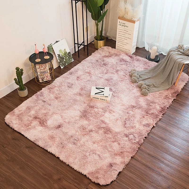 Ковер для спальни ins чистая красная же Северная Европа ins коврик против ветра плюшевый прикроватный ковер для гостиной, полный прекрасных