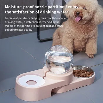 

1.8L New Bubble Pet Bowls Single Large Bowl Dog Kitten Feeding Container Cat Food Automatic Feeder Fountain For Water Drinking