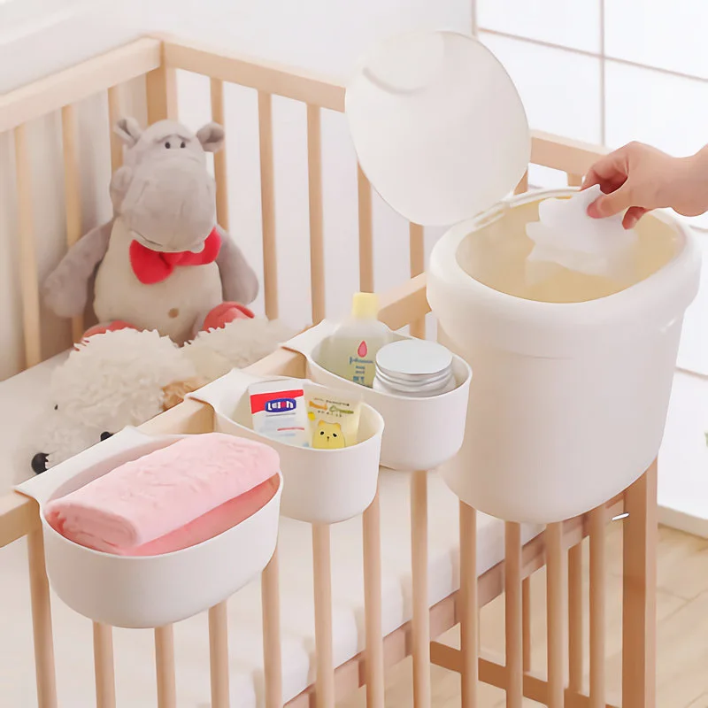 Baby Bed Hanging Storage Box Cotton Newborn Crib Organizer Toy Diaper Pocket for Bedding Set Accessories Nappy Store Bags | Мать и