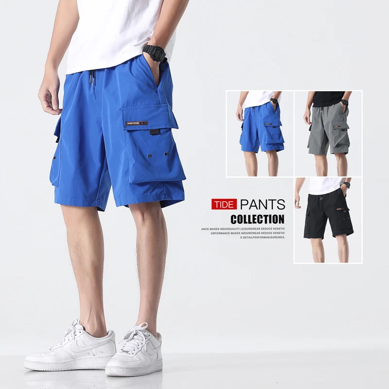 Pantalones cortos de verano para hombre, Shorts holgados con bolsillos grandes, de talla grande