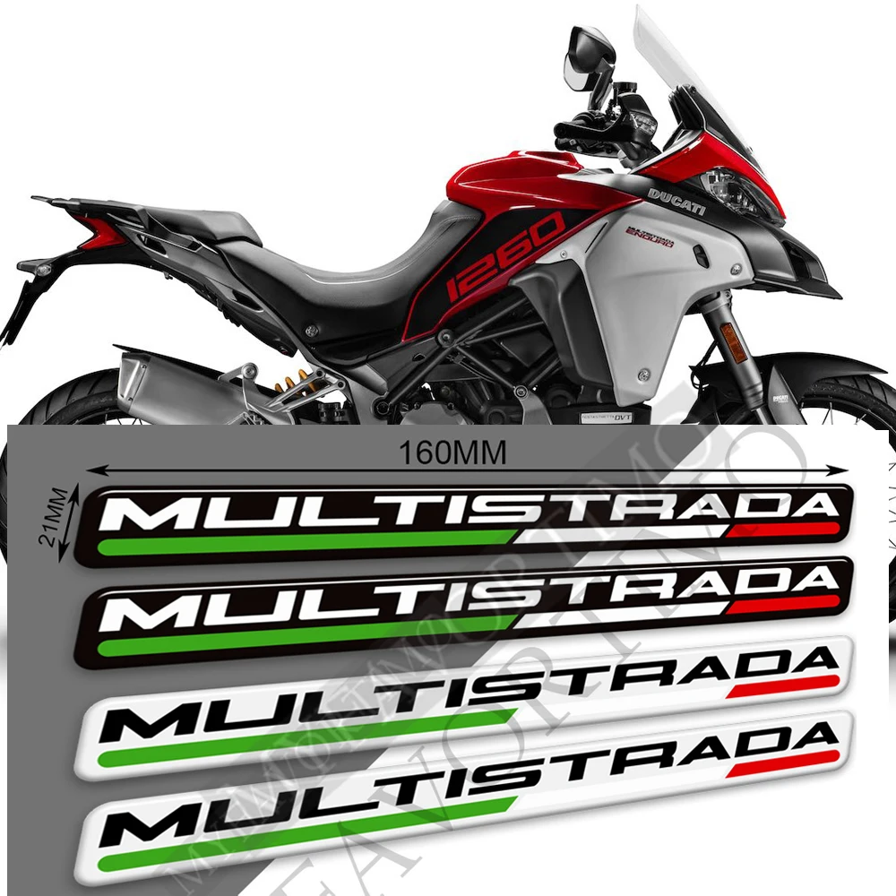 

1260S For Ducati MULTISTRADA 950 1200 1260 S V4 Stickers Decal Tank Pad Protector Panniers Luggage Cases Trunk Emblem Logo