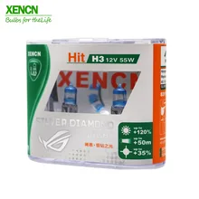 XENCN H3 Pk22s 4300K 12 В 55 Вт серебряный алмазный светильник, автомобильный головной светильник, яркая белая лампа с УФ-фильтром, галогенная противотуманная фара, 30% больше, 2 шт