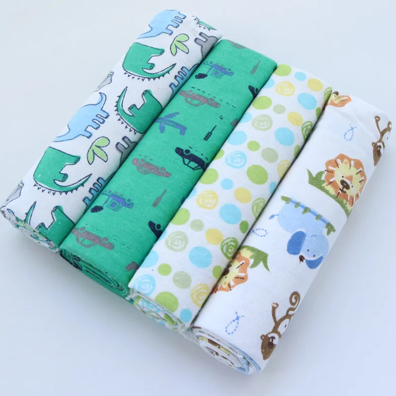 NEW 4PCS/Pack 100% Cotton Flannel Receiving Baby Blanket Newborn Colorful Cobertor Baby Bedsheet Supersoft Bebe Blanket 76x76cm 3
