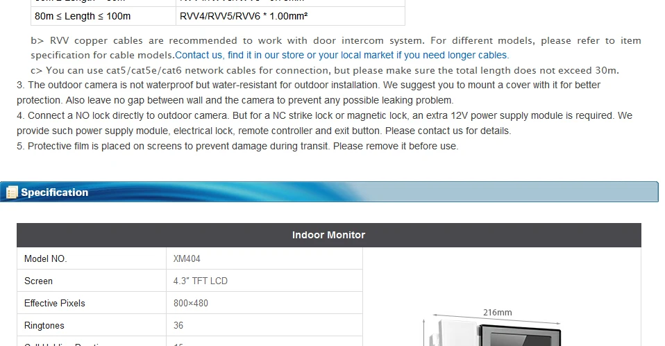 HOMSECUR 4," видео домофон безопасности с Intra-monitor аудио домофон для дома/плоский XC001+ XM404
