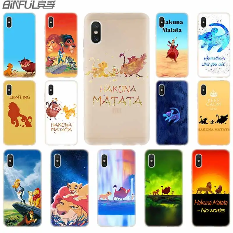 Мягкий силиконовый чехол из ТПУ для Xiaomi mi A3 9 8 A1 A2 Lite 6X F1 mi x 2s Max3 Red mi 7a Go Note 7 5 The Hakuna Matata Lion King