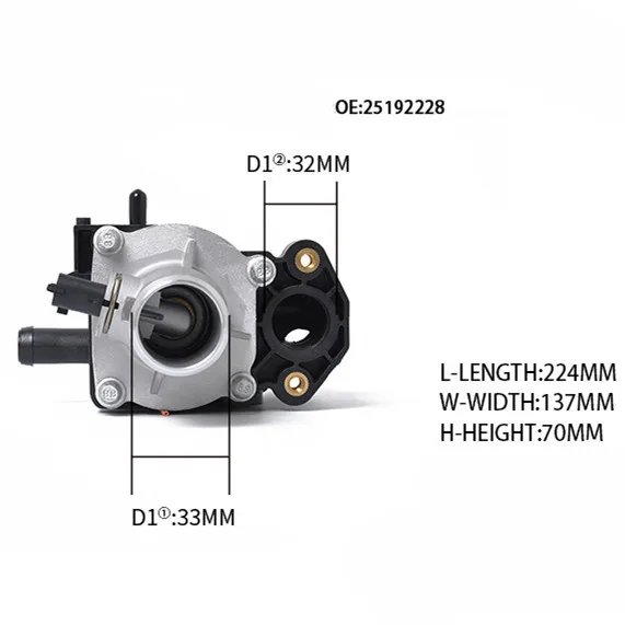 25192228 замена корпуса термостата охлаждающей жидкости двигателя 25192228 для Chevrolet Cruze 1.8L алюминиевая система охлаждения - Цвет: Черный