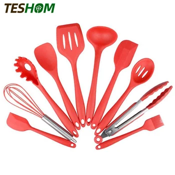 

10Pcs Heat Resistant Silicone Cookware Set Nonstick Cooking Tools Kitchen & Baking Tool Kit Utensils