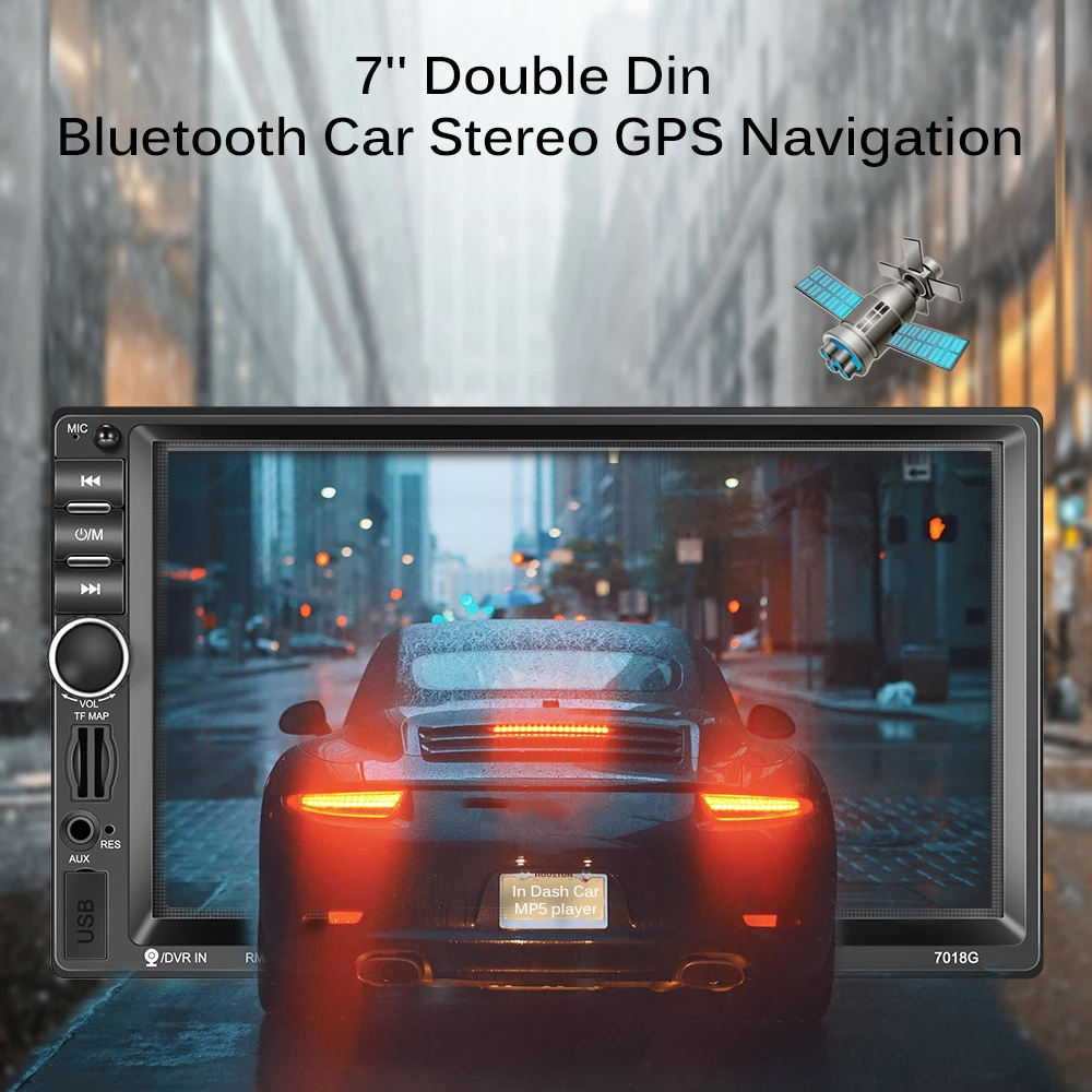 7 дюймов Bluetooth стерео GPS навигации Hands-Free 4*60 Вт двойной Din в приборной панели