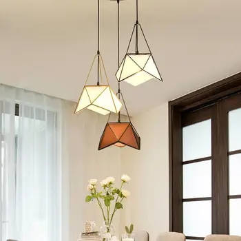 

Creative Nordic Iron Diamond Led Pendent Light E27 for Living Room Kitchen Bedroom Bar Hotel Decoration