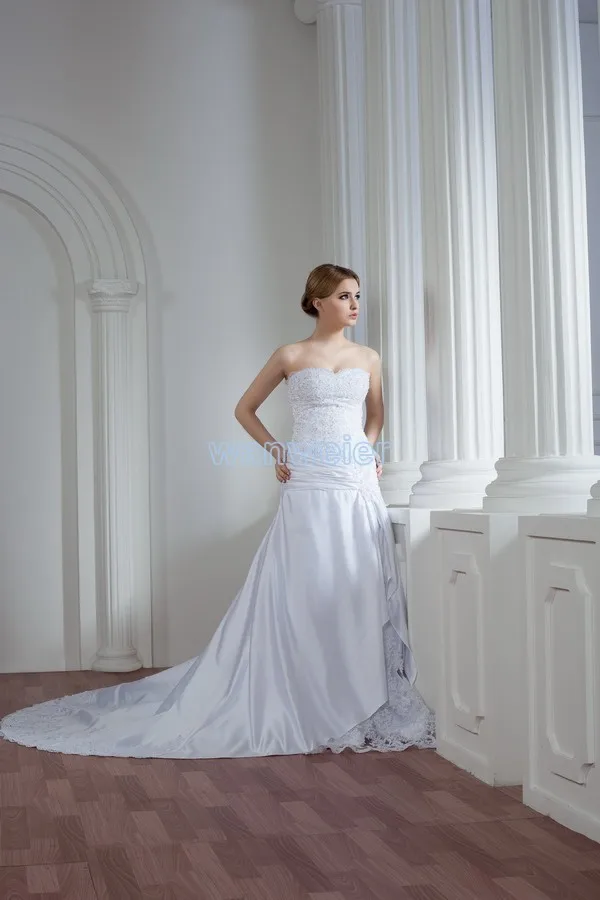 

free shipping bridal gowns 2018 new design hot seller custom small train lace up white/ivory ball gown mother of the bride dress