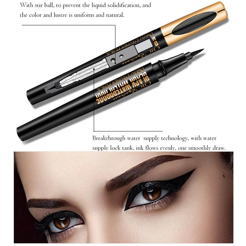 1PC Waterproof Double Head Waterproof Liquid Stamp Eyeliner Pen Tattoo Stamping Eye Liner Pencil Makeup Tools Heart/Star/Moon