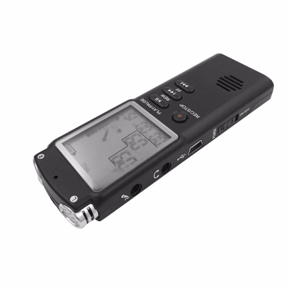 Мини T60 Профессиональный диктофон дисплей времени большой экран Цифровой диктофон Диктофон MP3 плеер