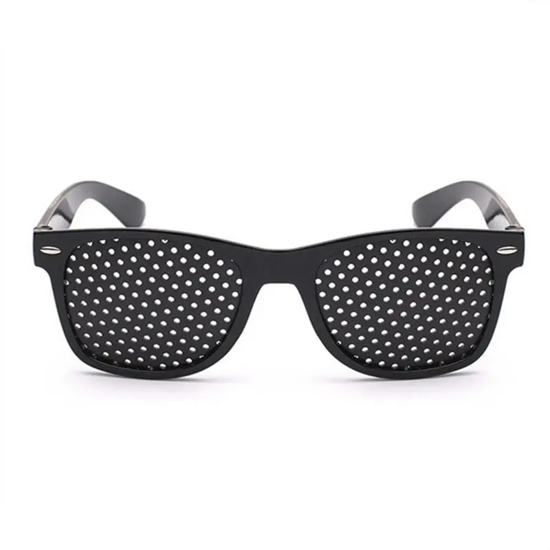 Pinholes Goggles Women Men Corrective Anti-Fatigue Myopia Small Holes Vision Care Glasses Reading Black Frame Protector Eyesight