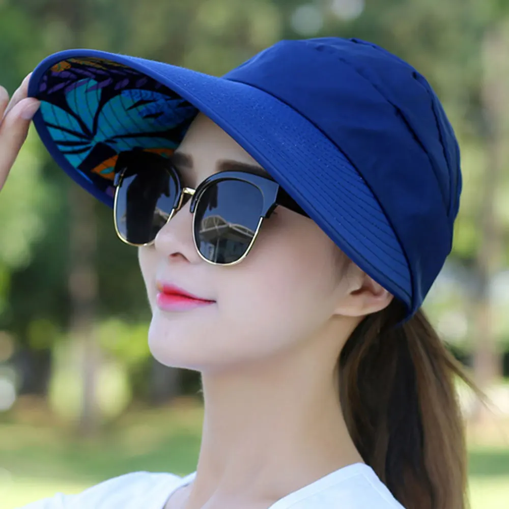 Солнцезащитная сетка Кепка для путешествий Повседневная шапка 4 цвета парусиновая Удобная вентиляционная Выходная шляпа солнцезащитные козырьки для пляжа солнцезащитная Кепка - Цвет: Navy Blue