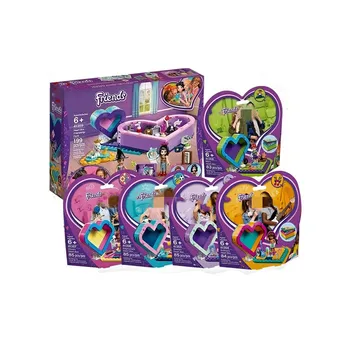 

2019 New Friends Are Compatible lepining Friends 41354 41355 Love Heart Treasure Box Building Blocks Toys Christmas gift